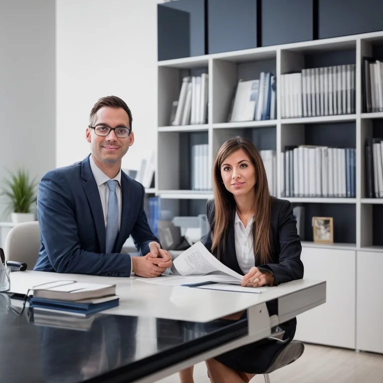 فريق من المحامين يقدم استشارة قانونية